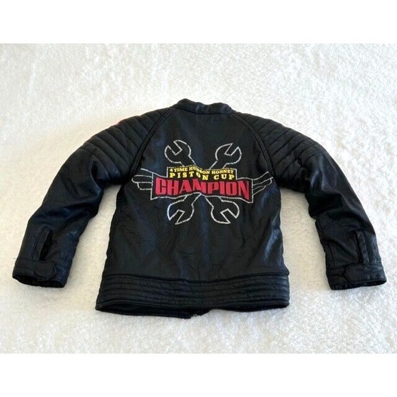 Disney Cars Lightning McQueen Faux Leather Racing Jacket  Sz 5/6 Race Car Driver - Picture 2 of 12